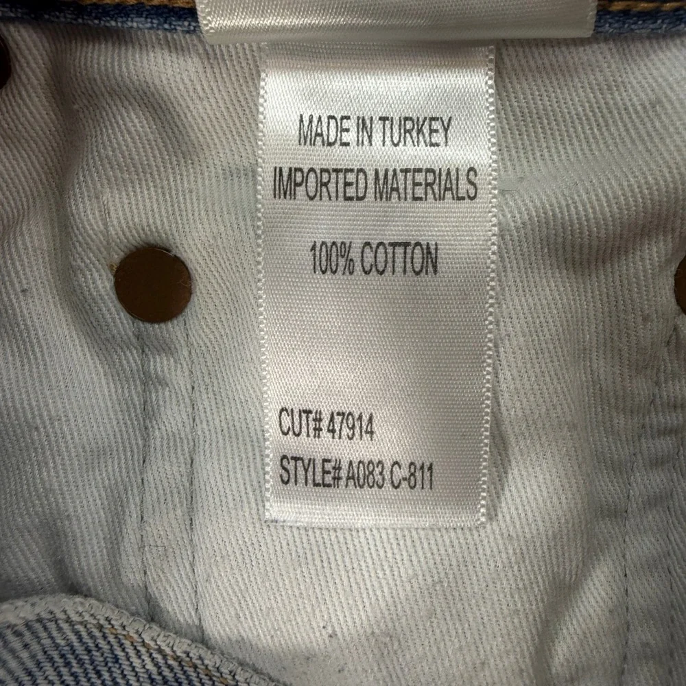 AGOLDE Parker Cut Off Shorts Women's Size 28 Light Blue Distressed Button Fly